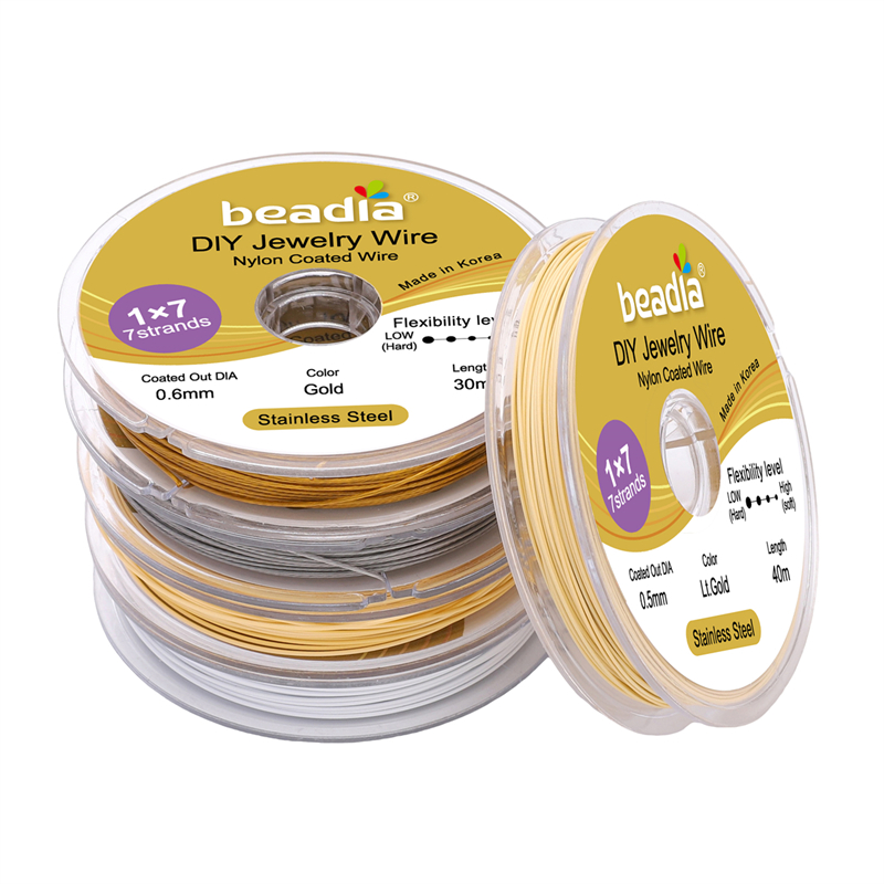 Jewelry Making Gold Wire - 30-50M/Rol 304 RVS Draad 0.3/0.38/0.5/0.6mm Goud/Lichtgoud/Rhodium/Wit