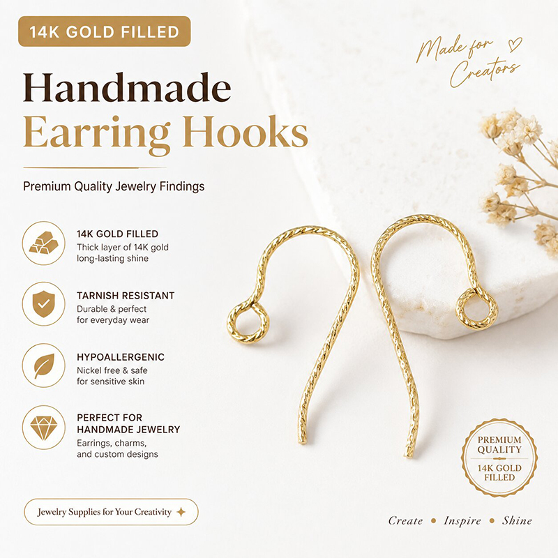Jewelry Making Gold Wire - Sparkle Micro Oorhaakje 14K Goudgevuld Sieraden