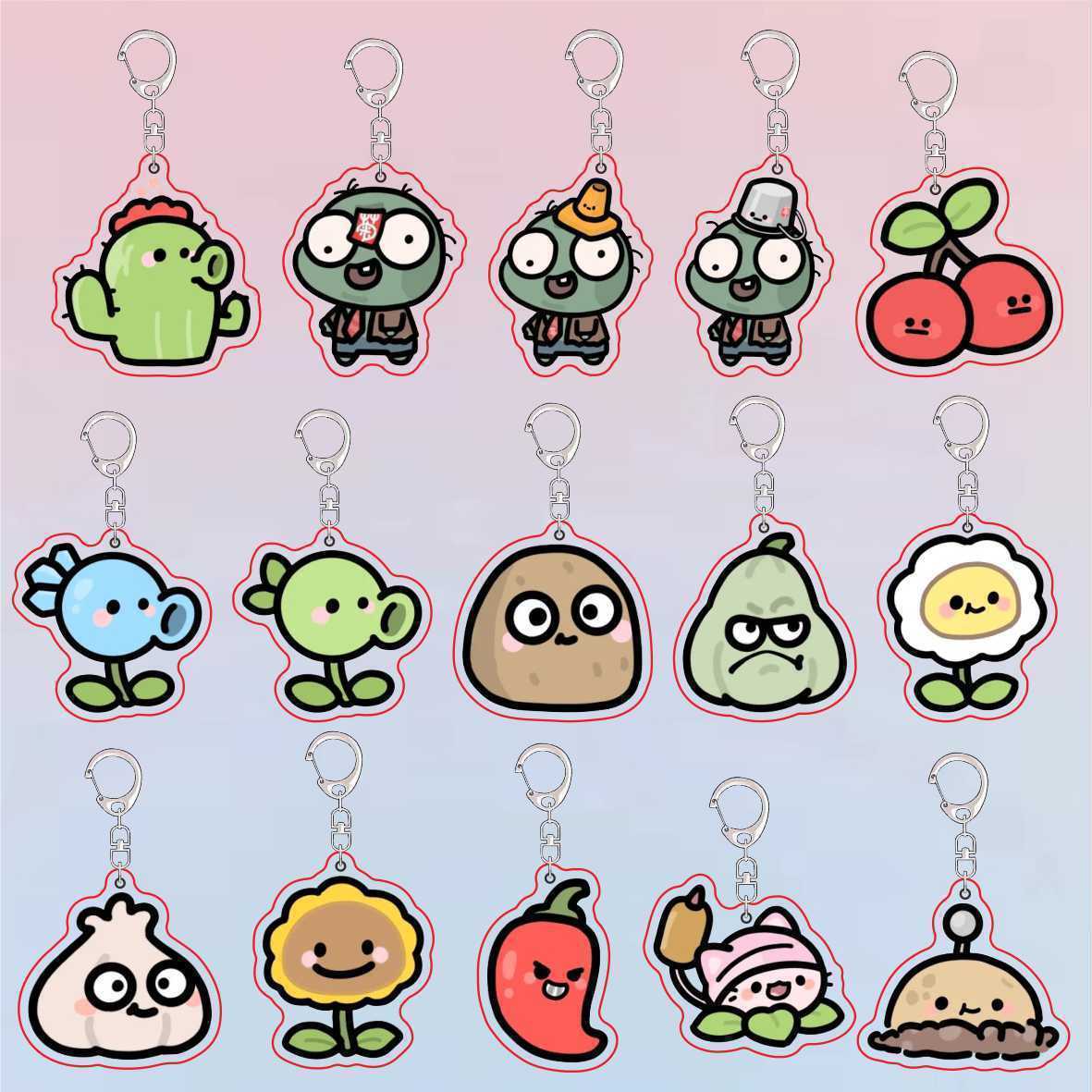 Jewelry Making Hobby - Plants Vs Zombies Acryl Leuke sleutelhanger